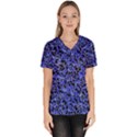 Texture Structure Electric Blue Scrub Top View1