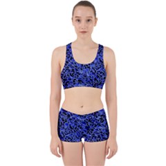 Texture Structure Electric Blue Work It Out Sports Bra Set