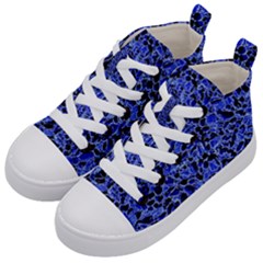 Texture Structure Electric Blue Kid s Mid-top Canvas Sneakers by Celenk