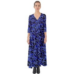 Texture Structure Electric Blue Button Up Boho Maxi Dress