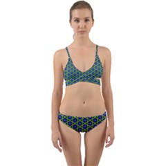 Texture Background Pattern Wrap Around Bikini Set by Celenk