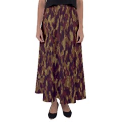 Camouflage Tarn Forest Texture Flared Maxi Skirt by Celenk