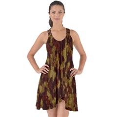 Camouflage Tarn Forest Texture Show Some Back Chiffon Dress