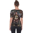 Steampunk, Steampunk Women With Clocks And Gears Short Sleeve Top View2