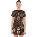 Steampunk, Steampunk Women With Clocks And Gears Drop Hem Mini Chiffon Dress View1