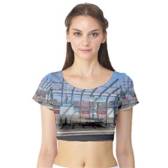 Royal Victoria Station Short Sleeve Crop Top by all7sins