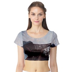 Tokyo Tower Short Sleeve Crop Top