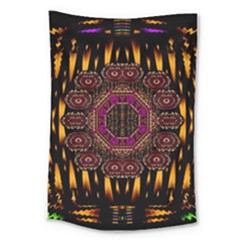 A Flaming Star Is Born On The  Metal Sky Large Tapestry by pepitasart