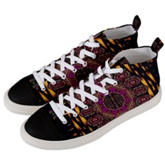 A Flaming Star Is Born On The  Metal Sky Men s Mid-top Canvas Sneakers