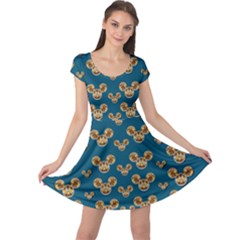 Cartoon Animals In Gold And Silver Gift Decorations Cap Sleeve Dress by pepitasart