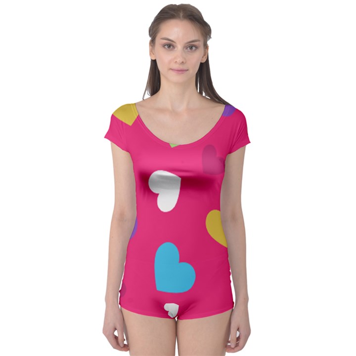 Valentine s Day Pattern Boyleg Leotard 