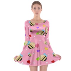 Bee Mine Valentine Long Sleeve Skater Dress by Bigfootshirtshop