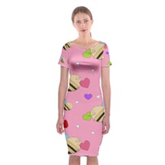 Bee Mine Valentine Classic Short Sleeve Midi Dress by Bigfootshirtshop