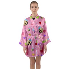 Bee Mine Valentine Long Sleeve Kimono Robe