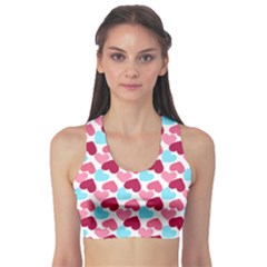 Bold Valentine Heart Sports Bra by Bigfootshirtshop