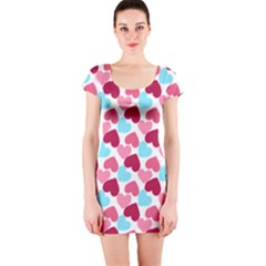 Bold Valentine Heart Short Sleeve Bodycon Dress by Bigfootshirtshop