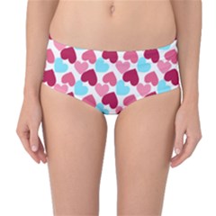 Bold Valentine Heart Mid-waist Bikini Bottoms by Bigfootshirtshop