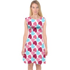 Bold Valentine Heart Capsleeve Midi Dress by Bigfootshirtshop