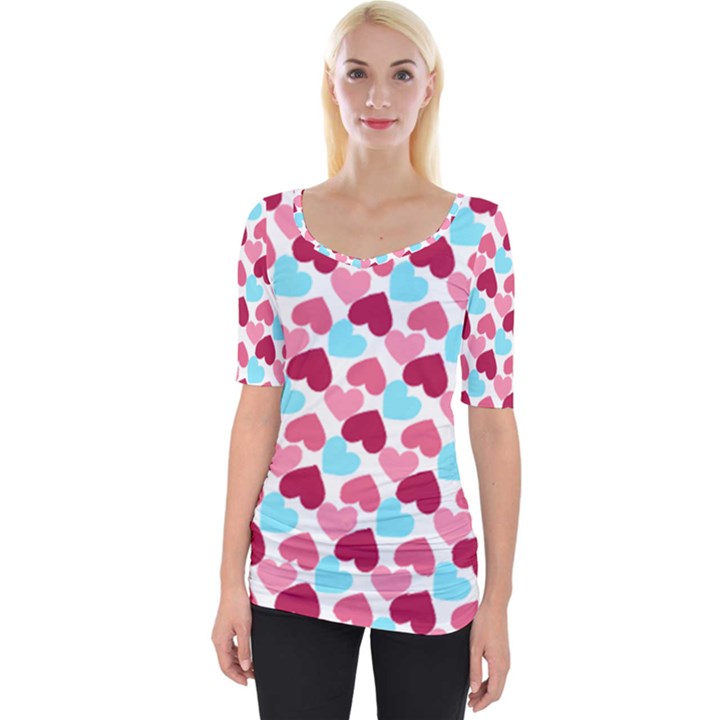 Bold Valentine Heart Wide Neckline Tee