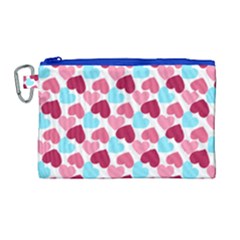 Bold Valentine Heart Canvas Cosmetic Bag (large)