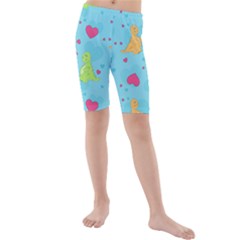 Dinosaur Love Pattern Kids  Mid Length Swim Shorts by Bigfootshirtshop