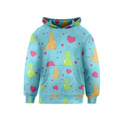 Dinosaur Love Pattern Kids  Pullover Hoodie