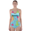 Dinosaur Love Pattern Cut-Out One Piece Swimsuit View1