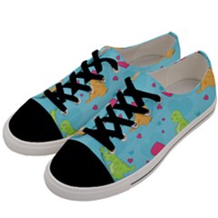 Dinosaur Love Pattern Men s Low Top Canvas Sneakers