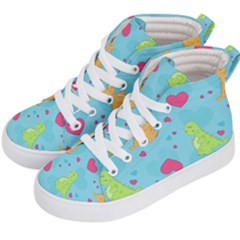 Dinosaur Love Pattern Kid s Hi-top Skate Sneakers by Bigfootshirtshop