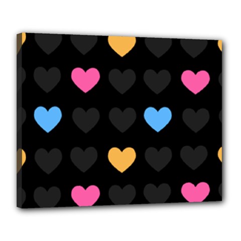 Emo Heart Pattern Canvas 20  X 16  by Bigfootshirtshop