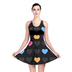 Emo Heart Pattern Reversible Skater Dress by Bigfootshirtshop