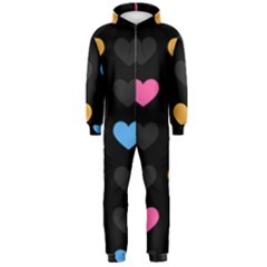 Emo Heart Pattern Hooded Jumpsuit (men) 