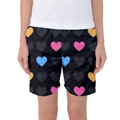 Emo Heart Pattern Women s Basketball Shorts by Bigfootshirtshop