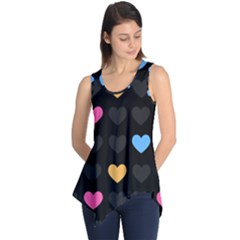 Emo Heart Pattern Sleeveless Tunic by Bigfootshirtshop