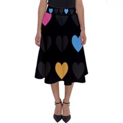 Emo Heart Pattern Perfect Length Midi Skirt