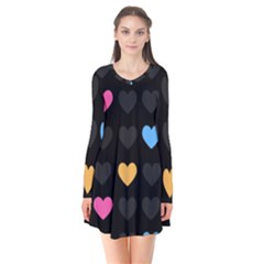 Emo Heart Pattern Flare Dress by Bigfootshirtshop