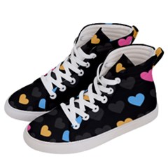 Emo Heart Pattern Men s Hi-top Skate Sneakers