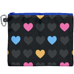 Emo Heart Pattern Canvas Cosmetic Bag (xxxl)