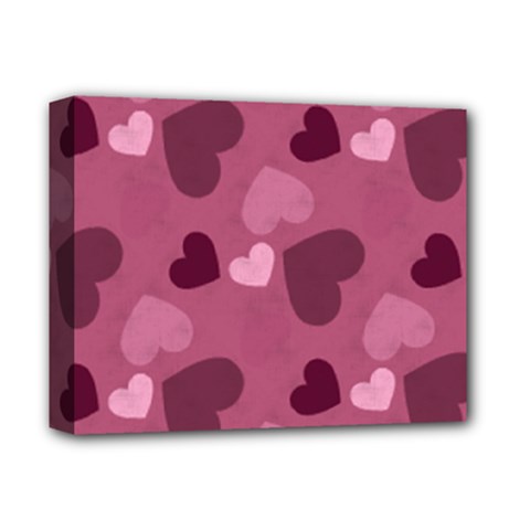 Mauve Valentine Heart Pattern Deluxe Canvas 14  x 11 