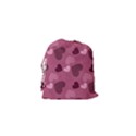 Mauve Valentine Heart Pattern Drawstring Pouches (XS)  View2