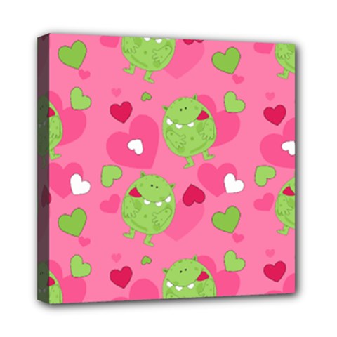 Monster Love Pattern Mini Canvas 8  X 8  by Bigfootshirtshop