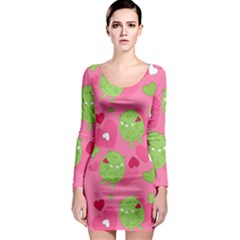 Monster Love Pattern Long Sleeve Bodycon Dress by Bigfootshirtshop