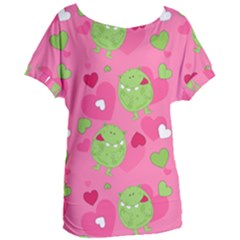 Monster Love Pattern Women s Oversized Tee