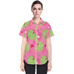 Monster Love Pattern Women s Short Sleeve Shirt