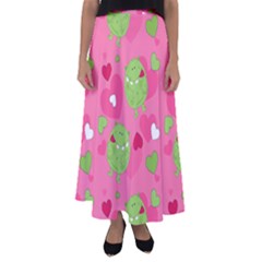 Monster Love Pattern Flared Maxi Skirt by Bigfootshirtshop