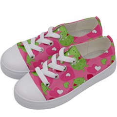 Monster Love Pattern Kids  Low Top Canvas Sneakers by Bigfootshirtshop