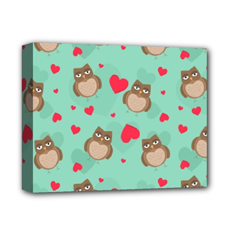 Owl Valentine s Day Pattern Deluxe Canvas 14  X 11  by Bigfootshirtshop