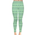 Pale Green Seamless Reindeers Leggings  View1