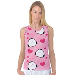 Penguin Love Pattern Women s Basketball Tank Top by Bigfootshirtshop