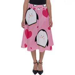 Penguin Love Pattern Perfect Length Midi Skirt